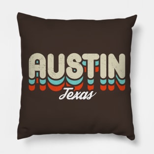 Retro Austin Texas Pillow