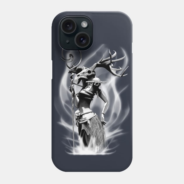 The necromancer(gray scale) Phone Case by Liquid Feline