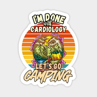 CARDIOLOGY AND CAMPING DESIGN VINTAGE CLASSIC RETRO COLORFUL PERFECT FOR  CARDIOLOGIST AND CAMPERS Magnet