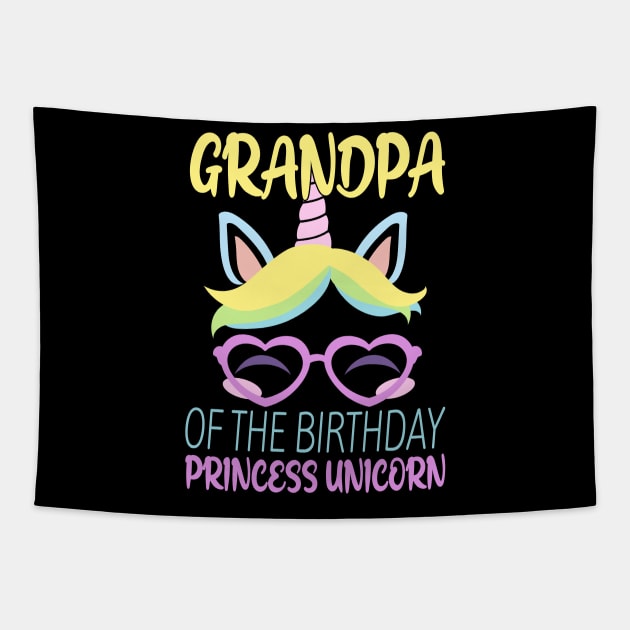 Grandpa Of The Birthday Princess Unicorn, birthday princess girl Tapestry by Kingostore