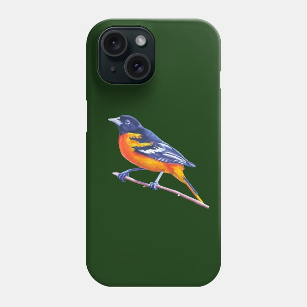 Baltimore Oriole - bird painting (no background) Phone Case by EmilyBickell