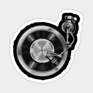 DJ Turntable, Playing Vinyl Record Photo Magnet