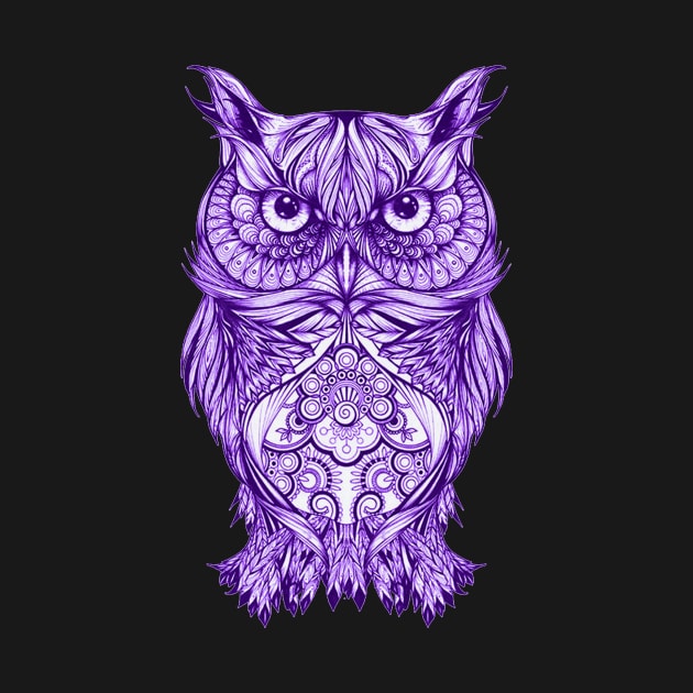 Artsy Artistic Style Design Of A Purple Owl by Atteestude