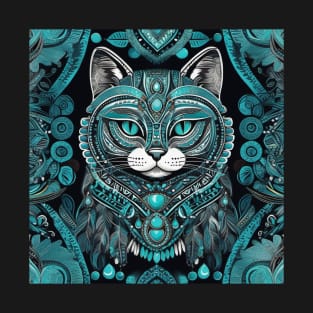 Turquoise Feline Spirit T-Shirt