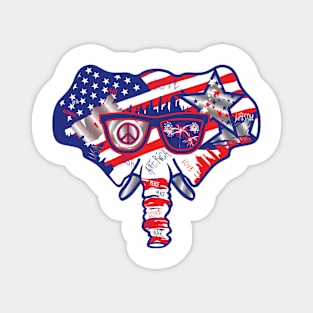 Bless America Lee The Elephant Magnet