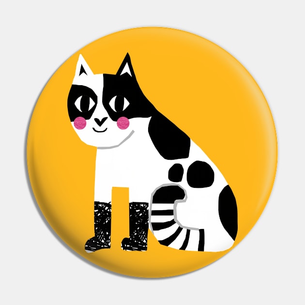 Black and White Cat Pin by wacka