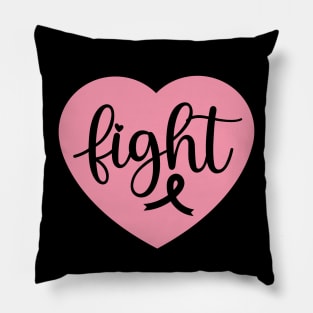 Breast Cancer Fight Heart Graphic Pillow