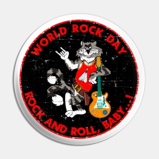 F-14 Tomcat - World Rock Day - Rock and Roll, Baby...! Grunge Style Pin