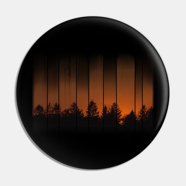 Trees Are The Cure - Sunset Silhouette Pin by BlackGrain