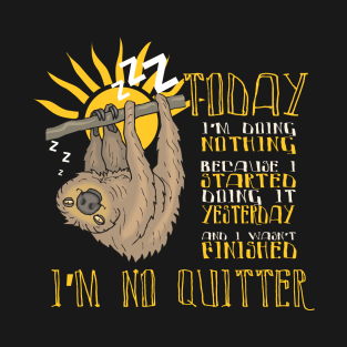 Lazy Sleeping- Funny Sloth Today I'm Doing Nothing Gifts T-Shirt