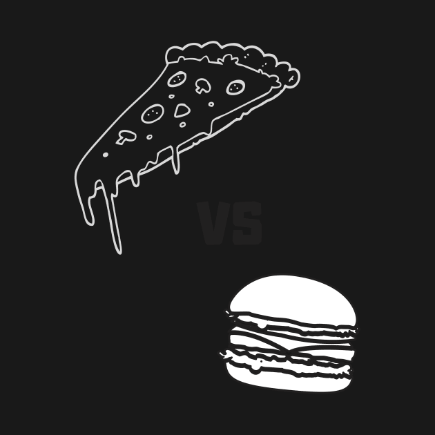 PIZZA V BURGER BW by Prairie Ridge Designs