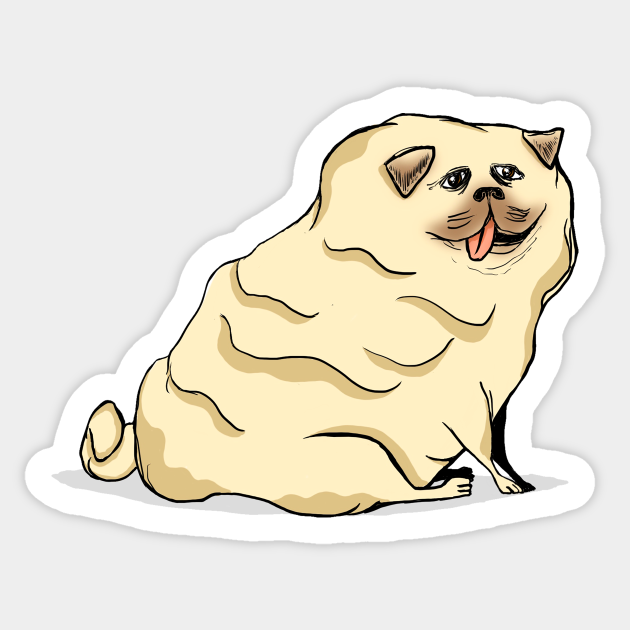 fat pug - Pug - Sticker | TeePublic fat pug - Pug - Sticker | TeePublic