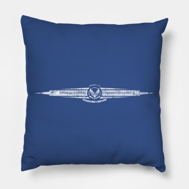 Spectre Athletic Dept [White Distressed] Pillow by Karthonic