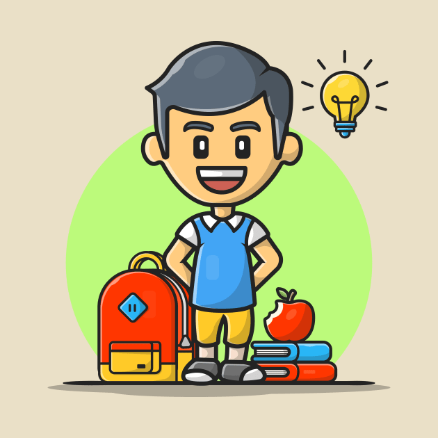 Back to School Cartoon Vector Icon Illustration by Catalyst Labs