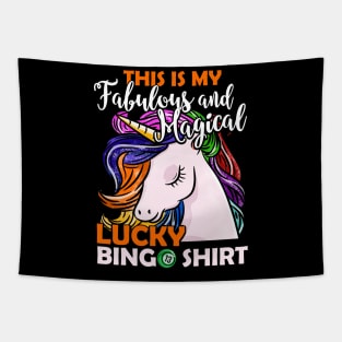 Magical Unicorn Bingo print for a Lottery and Bingo Player Tapestry