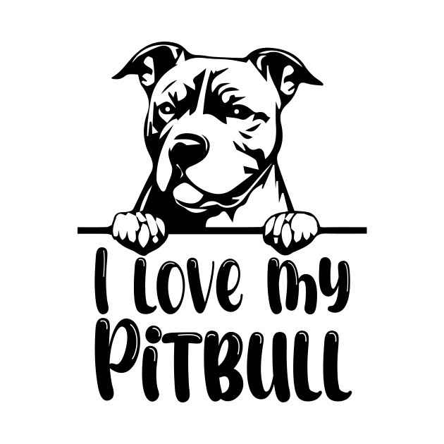 Pitbull Dog Lover by printalpha-art