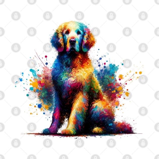 Curly-Coated Retriever in Colorful Splash Artwork by ArtRUs