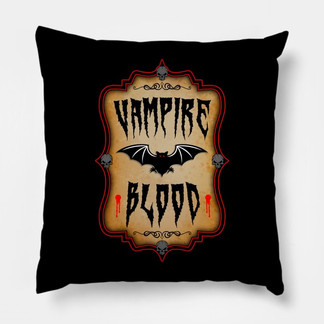 WITCHERY POTIONS 9 - VAMPIRE BLOOD Pillow by GardenOfNightmares