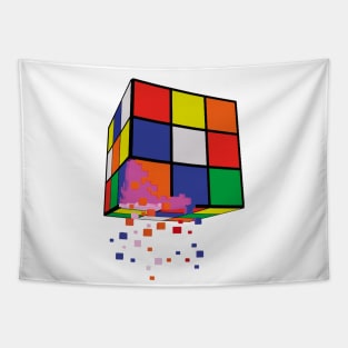 Rubik's Cube Pixel Art Tapestry