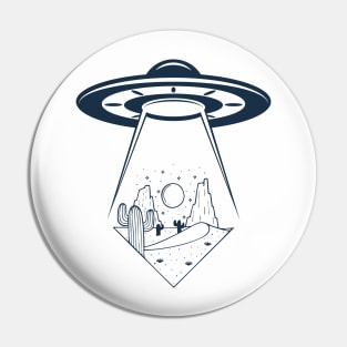 Desert UFO Navy Pin