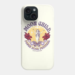 Moon Child-psych rock music festival vintage design Phone Case