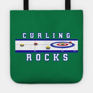 CURLING ROCKS - MINT GREEN BACKGROUND Tote