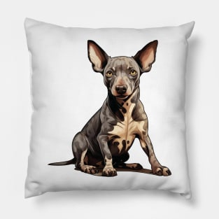 Hairless Terrier Dog Illustration Pillow