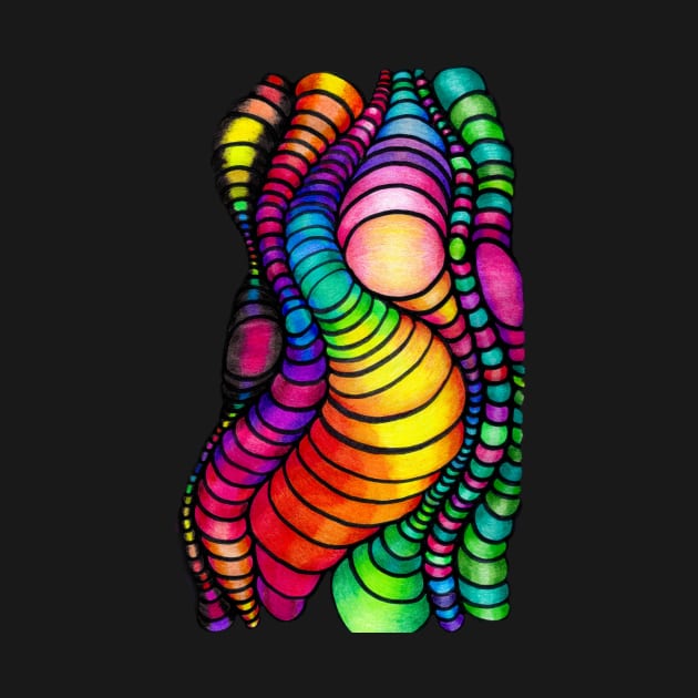 Colorful Tube Worms - Op Art by 1Redbublppasswo