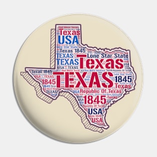 Texas Map Word Art Texas State Words Cloud Texas State Pin