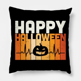 Happy Halloween Pumpkin Heartbeat Funny Halloween gift Pillow