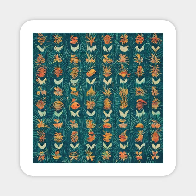 Vintage tropical fish Magnet by hamptonstyle