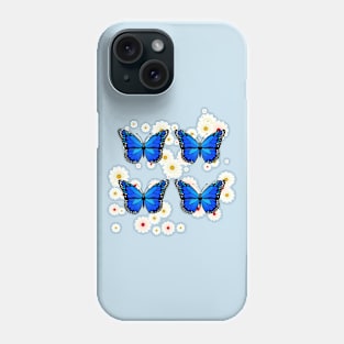 Four blue butterflies Phone Case