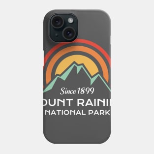 Mount Rainier National Park Retro Sticker Phone Case