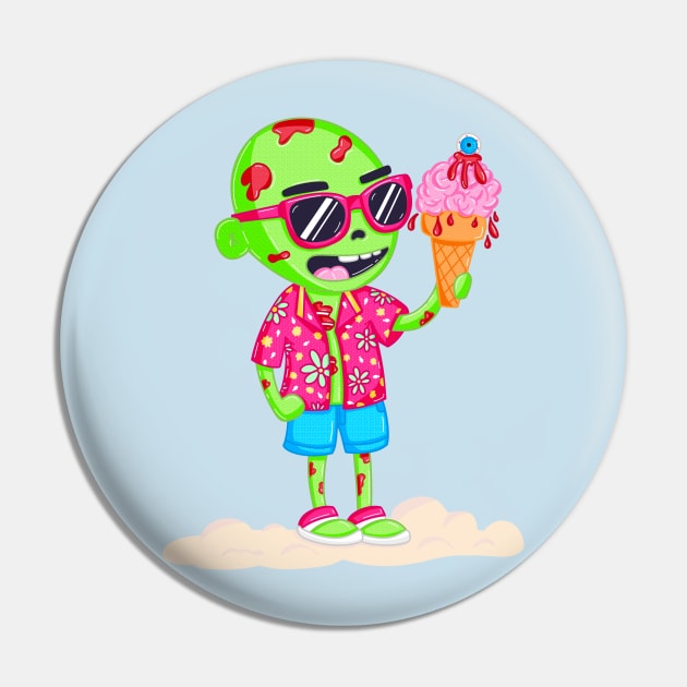 Summer Zombie Pin by GiveMeThatPencil