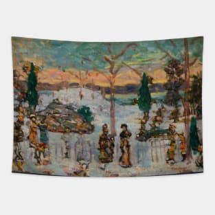 Snow in April by Maurice Brazil Prendergast Tapestry