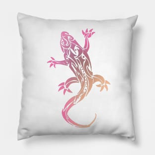 Pink Tribal Tattoo Gecko Pillow