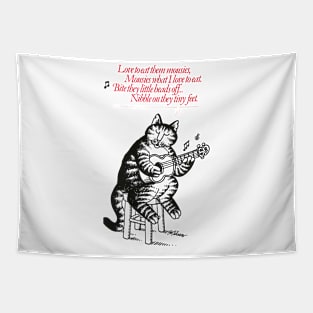 B Kliban Cat Guitar Tapestry