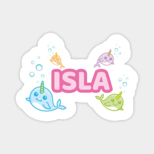 Personalised 'Isla' Narwhal (Sea Unicorn) Design Magnet