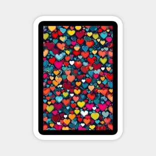 Colourful heart pattern Magnet