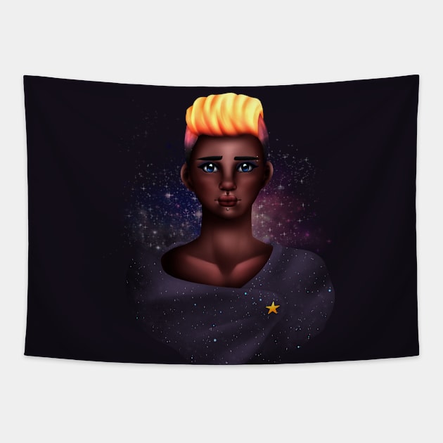 Galaxy Girl Tapestry by piefanart