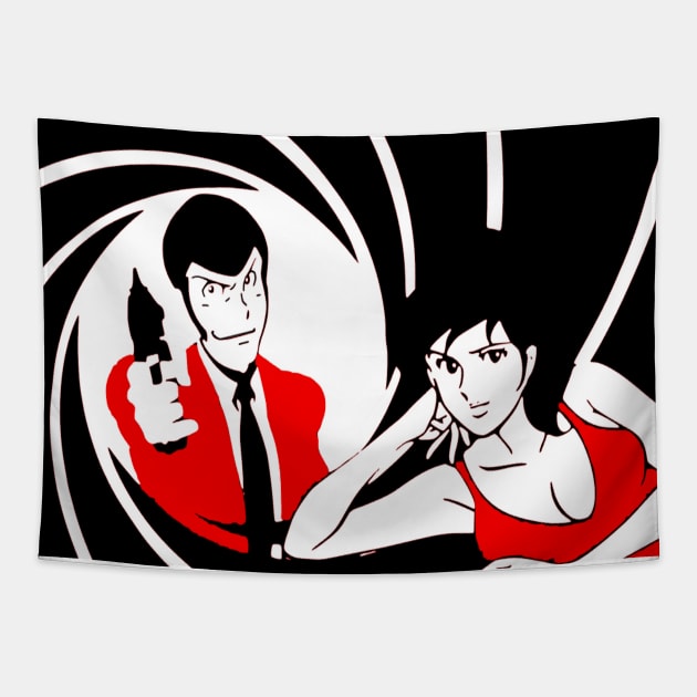 Lupin the 3rd and Fujiko Mine Tapestry by OtakuPapercraft