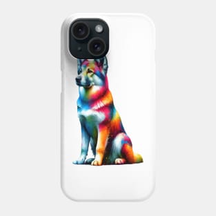 Colorful Abstract Chinook Dog Artistic Splash Portrait Phone Case