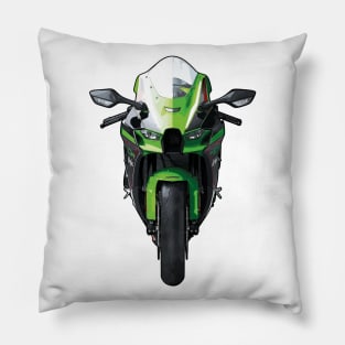 ZX10R Bike Front View Illustration Pillow