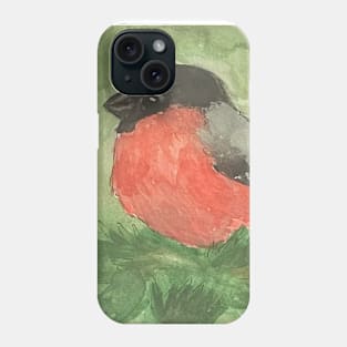 Red bird bullfinch Phone Case