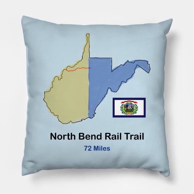 North Bend Rail Trail, West Virginia Pillow by numpdog