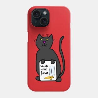 Cute Cat Says Wash Your Paws Phone Case