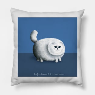 White Fat Cat Pillow