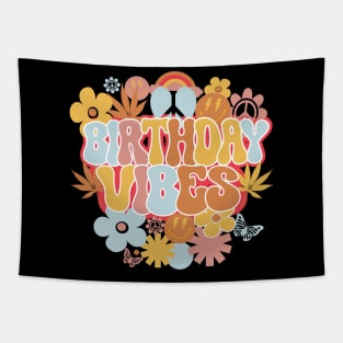 Birthday Vibes Retro Groovy Tapestry