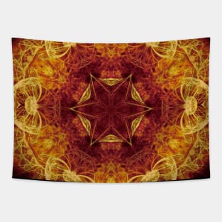 Magical glowing fractal mandala Tapestry