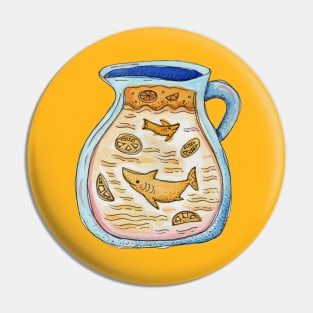 Lemon Shark Yellow Lemonade in Watercolor Pin